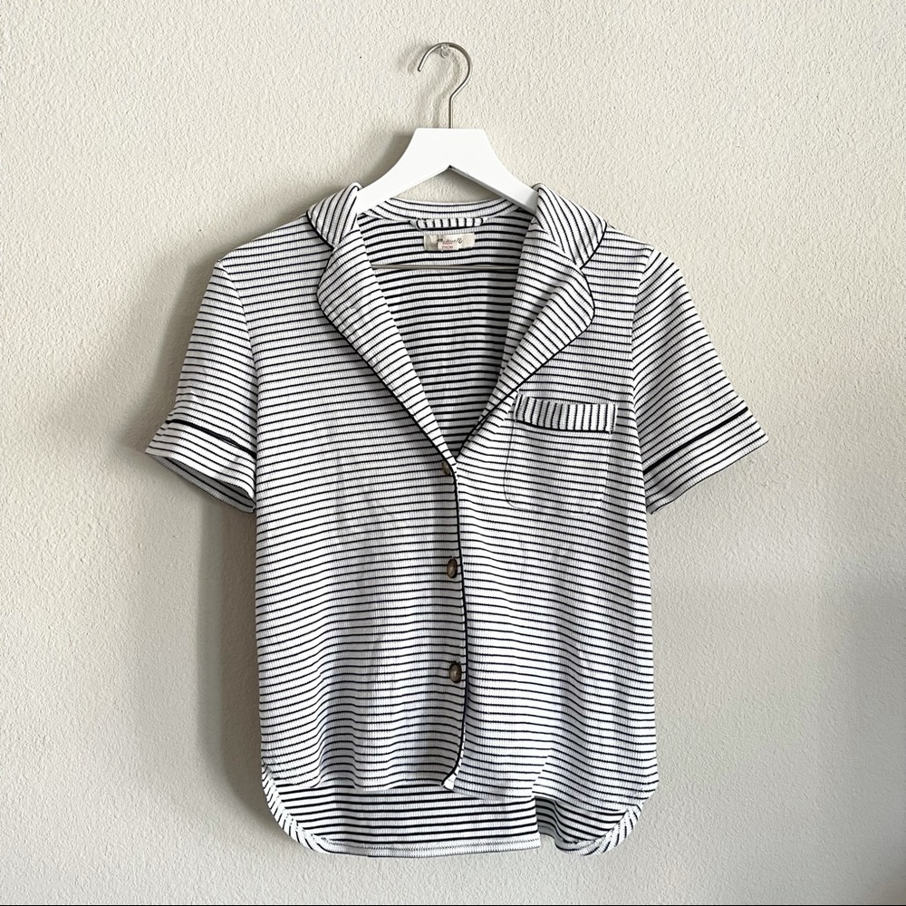 Madewell• pajama top blue stripes - Picture 3 of 6